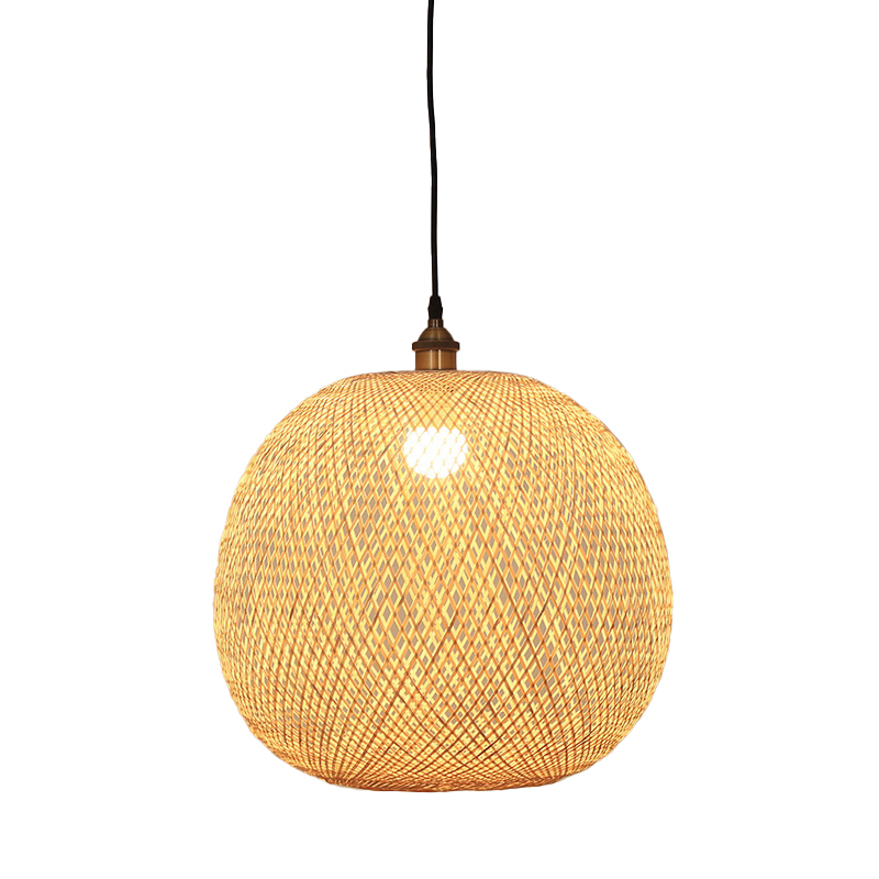 Handwoven Globe Rattan Pendant Light - Image 5