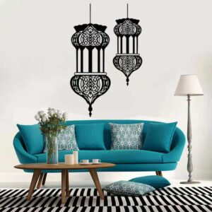 Moroccan Lantern Wall Decal Set for Islamic Home Decor