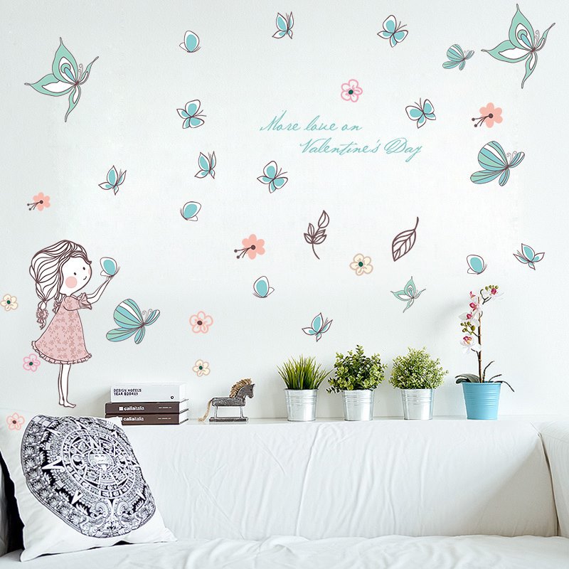 Butterfly Girl Wall Decal Set with Pastel Butterflies - Image 3
