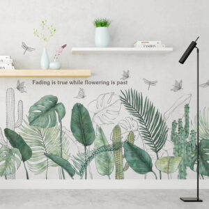 Tropical Botanical Leaf Wall Decal for Modern Home Decor